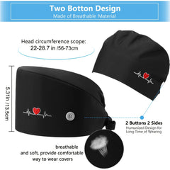Women's Nurse Cap Scrub Caps Adjustable Elastic Work Hat