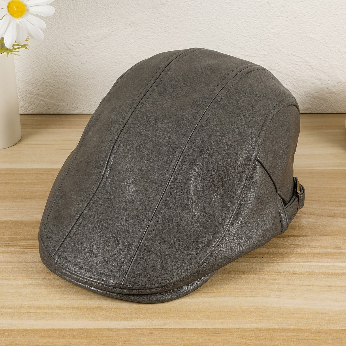 Newsboy Hat Women Autumn Winter Cowhide Solid Unisex Man Hat