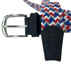 Elastic Sky Square Plaited Belt Men's Canvas Woven Belt