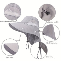Mesh Boonie Hat with Neck Flap for Outdoor Activities