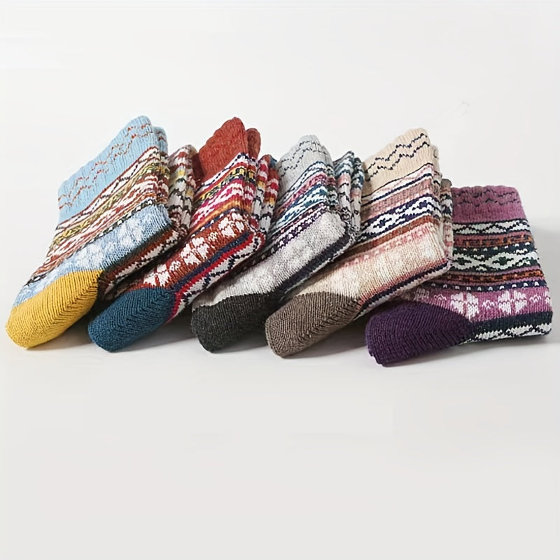 Geometric Pattern Women's Mid Tube Socks