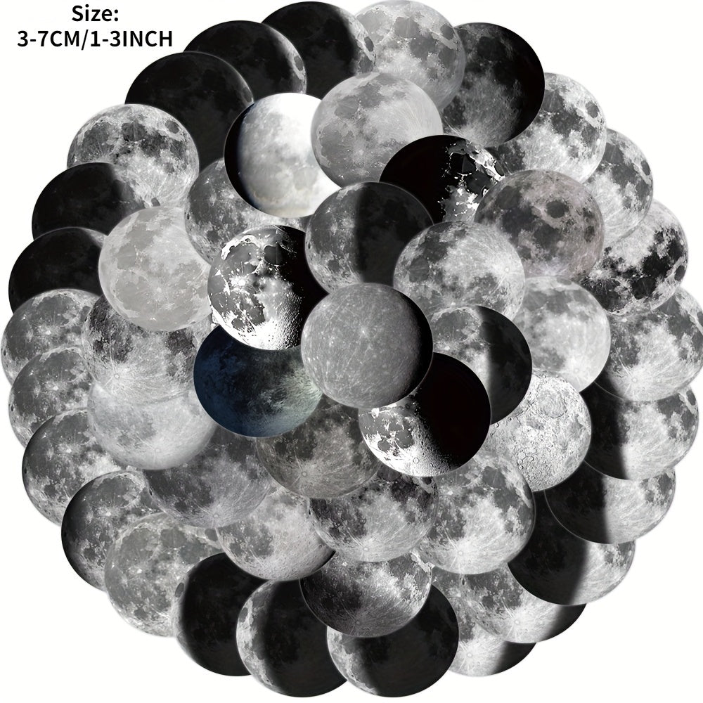 50pcs Moon Phase Series Graffiti Stickers for Motorcycles Laptops Desktops