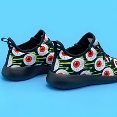 Printed Halloween Horror Eyes High Top Sneakers