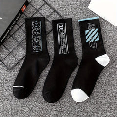 5 Pairs Letter Print Socks Crew Mid Tube Women's Stockings