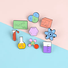 Chemical Molecular Beaker Alloy Oil Dripping Brooch