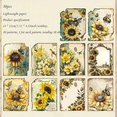 30pcs Lost Garden Series DIY Flower & Bird Material Pack