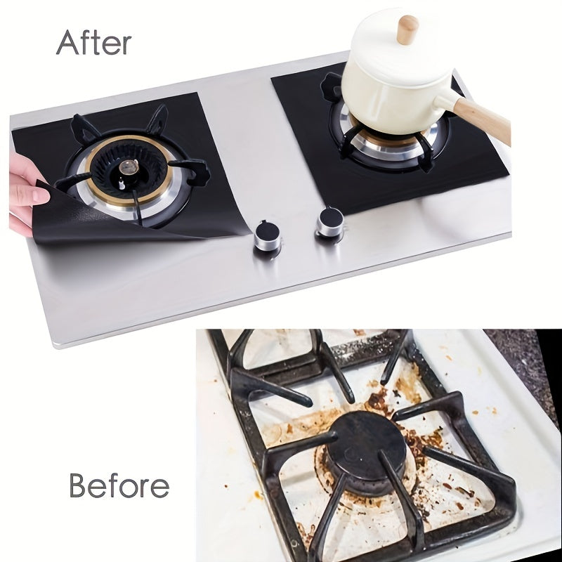 4pcs Gas Stove Burner Covers Reusable Non Stick Liners For Kitchen Cooking
