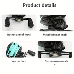 18+1 Ball Bearing 7.2:1 Green Baitcasting Reel Left/Right Hand Fishing Reel