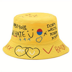 Graffiti Print Bucket Hat for Couples