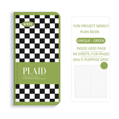 Checkerboard Cover Weeks Notebook Weekly Planner Book Cover