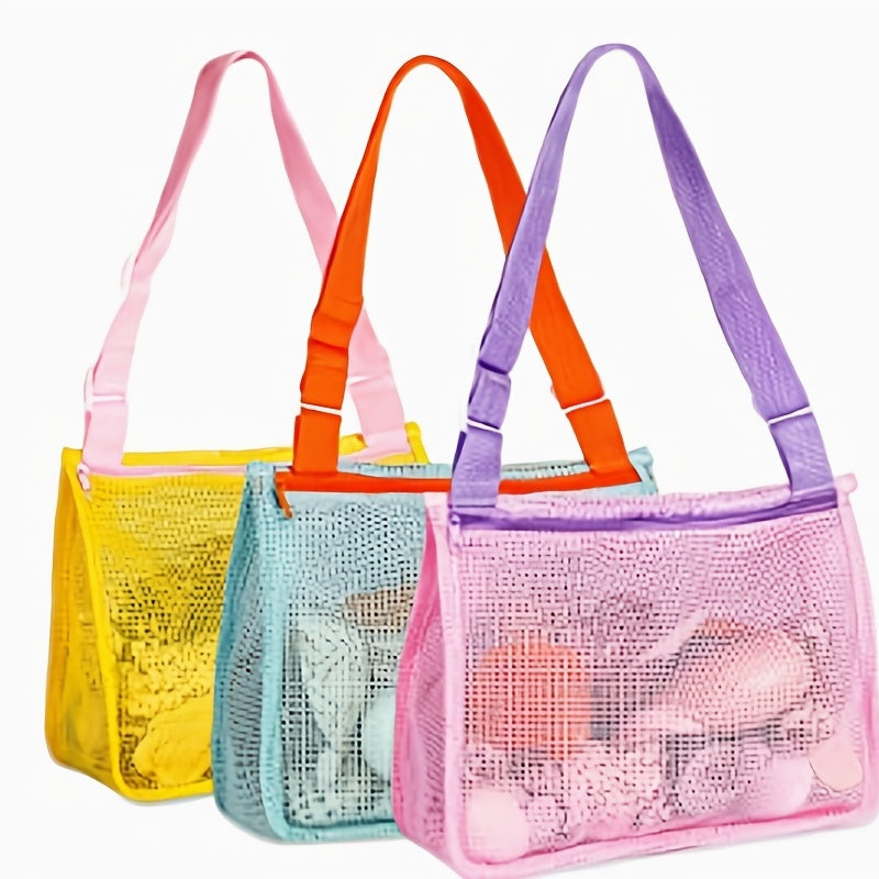 Children's Toy Storage Bag Hollow Seeable Beach Shoulder Bag