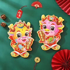 2pcs Year Of The Dragon 3D Zodiac Door Stickers