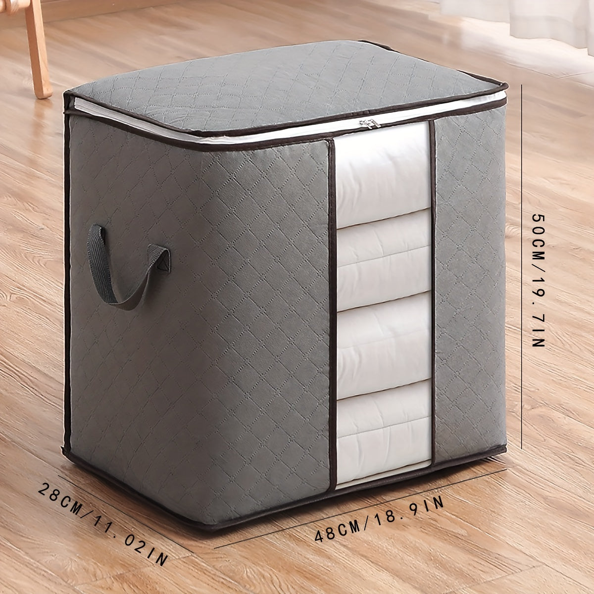 Large Capacity Storage Box Zipper Dustproof Organizer Clothes Container