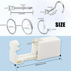 11PCS Nose Piercing Gun Disposable Safety Kit w/Nose Rings Studs