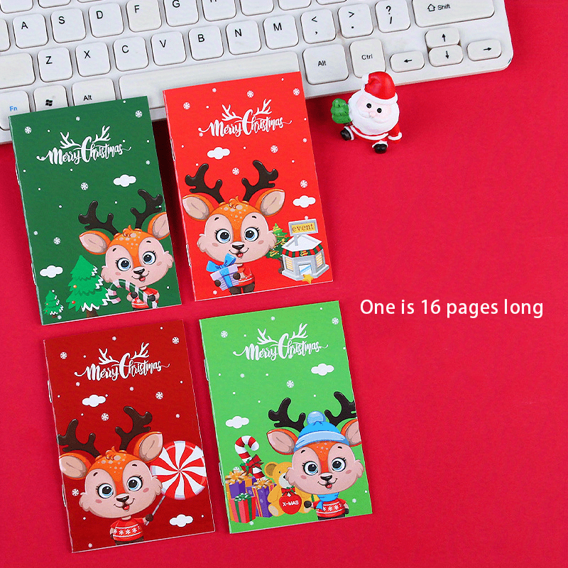 4pcs Cartoon Christmas Book Pocket Notepad for Students