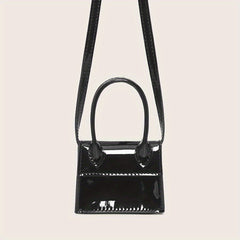 Glossy Solid Mini Shoulder Bag PU Leather Crossbody Bag