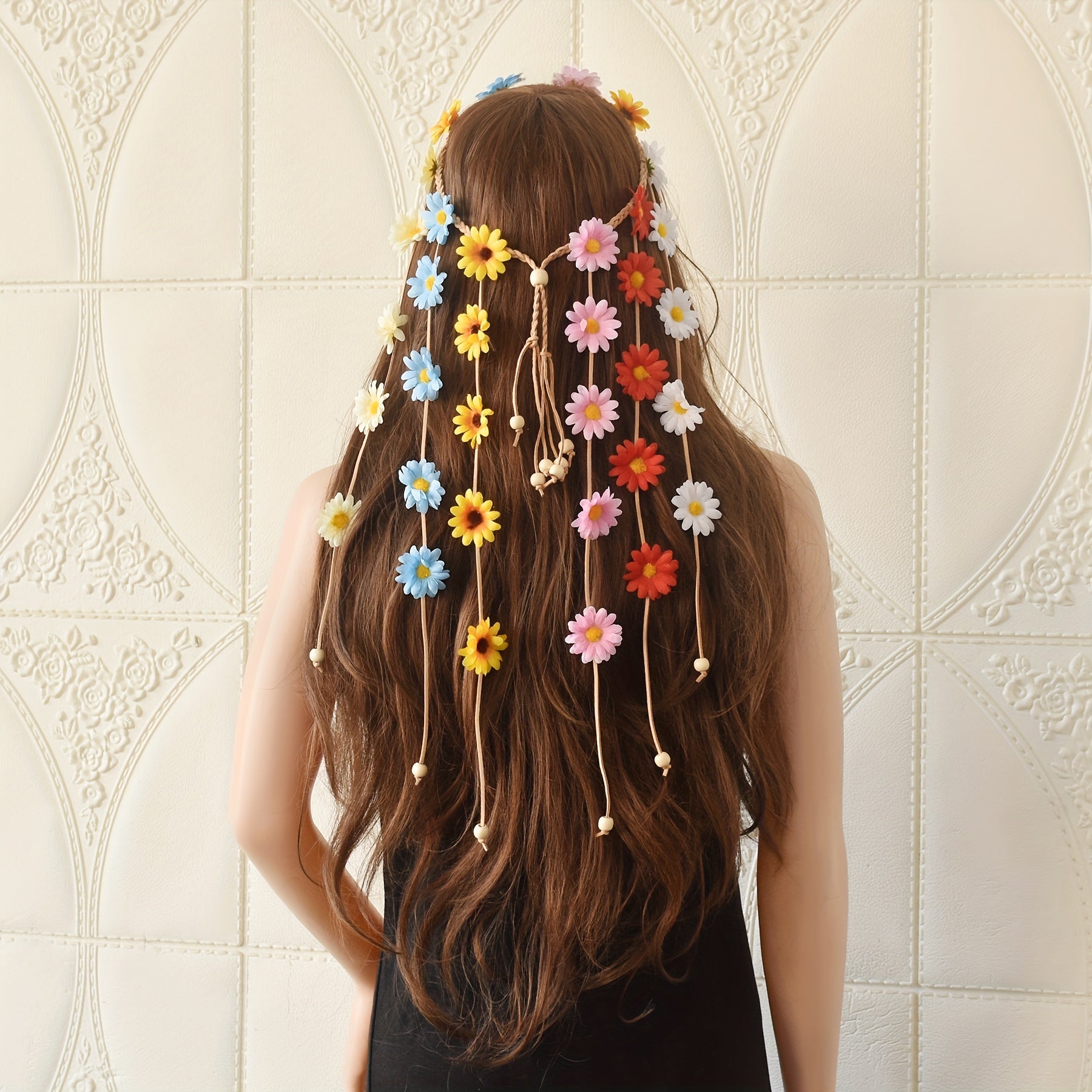 Boho Daisy Hair Rope Hippie Style Headband Women