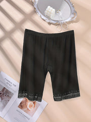  Women's Contrast Lace Trim Boy Shorts