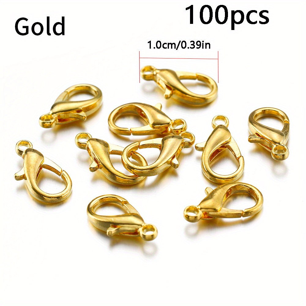 100pcs Lobster Clasps Bracelet Necklace DIY Hooks Chain Closure Jewelry Making