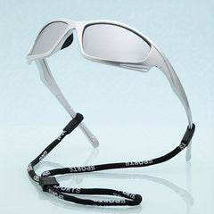 Y2K Wrap Around Sports Sunglasses UV400 Sun Shades with Strap