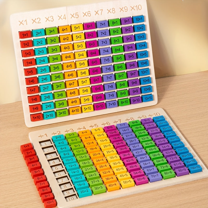 Colorful Wooden Multiplication Learning Board for Youngsters Educational Tool