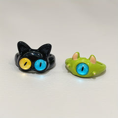 Girls Boys Teen Retro Cat Eyes Ring Jewelry Accessories For Gift Party