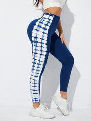 Tie Dye Butt Lifting Yoga Leggings High Waist Slim Fit Activewear