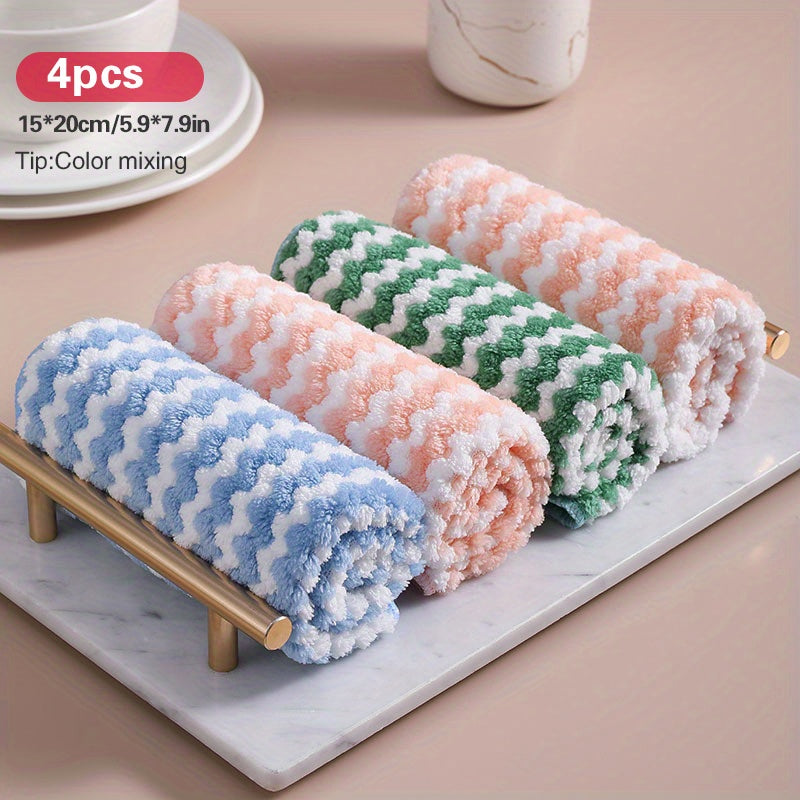 Microfiber Dish Towels Coral Fleece Cloths Random Pack