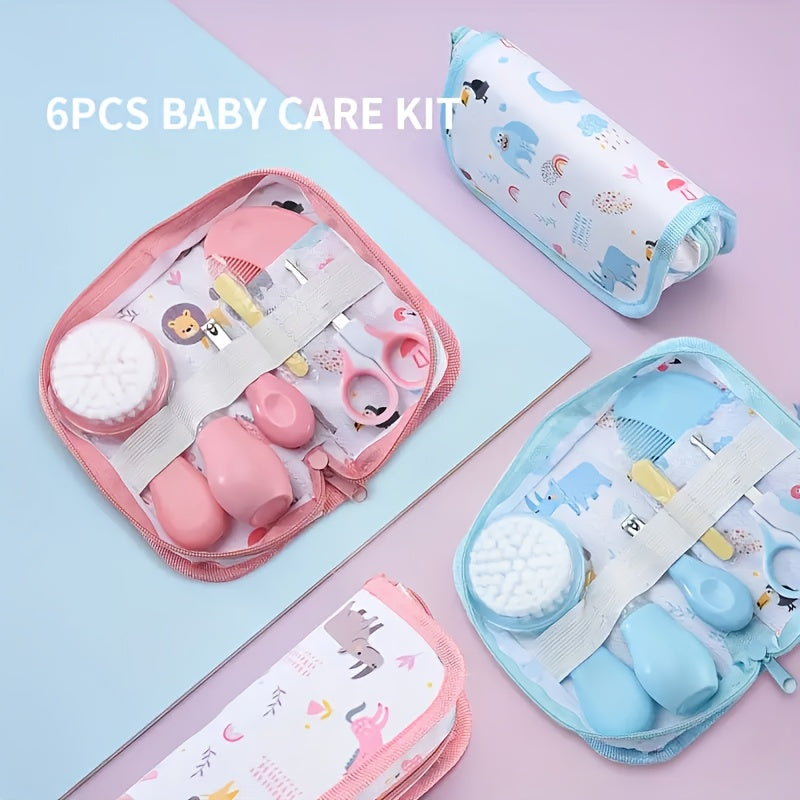 6pcs Baby Care Kit Set with Travel Bag Portable Newborn Grooming Kit