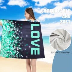 Quick Drying Letter Printed Beach Towel Soft Blanket