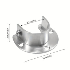 2 Pack Closet Rod Holder Stainless Steel Support with Screws