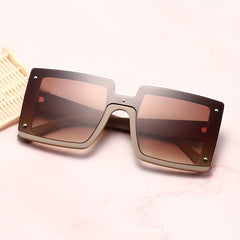 Ombre Square Sunglasses Thick Frame Glasses