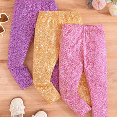 3pcs Girls' Dalmatian Leggings Stretch Casual Pants Spring Autumn