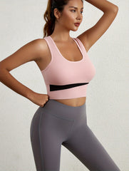 3pcs Colorblock Sports Bras for Women Comfy & Breathable Push Up Shockproof Bra