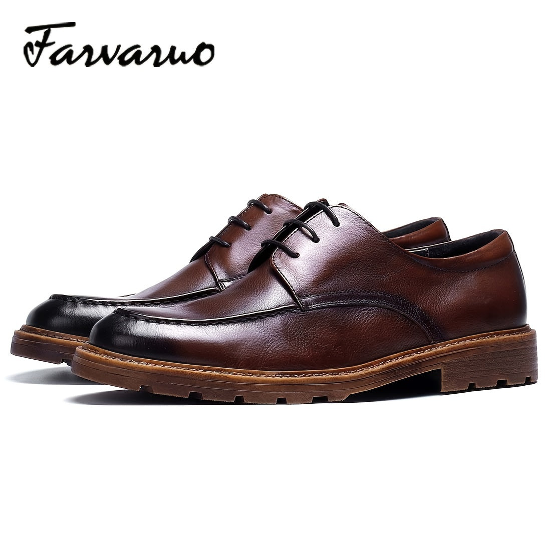 FARWARWO Men's Leather Derby Shoes for Party Wedding
