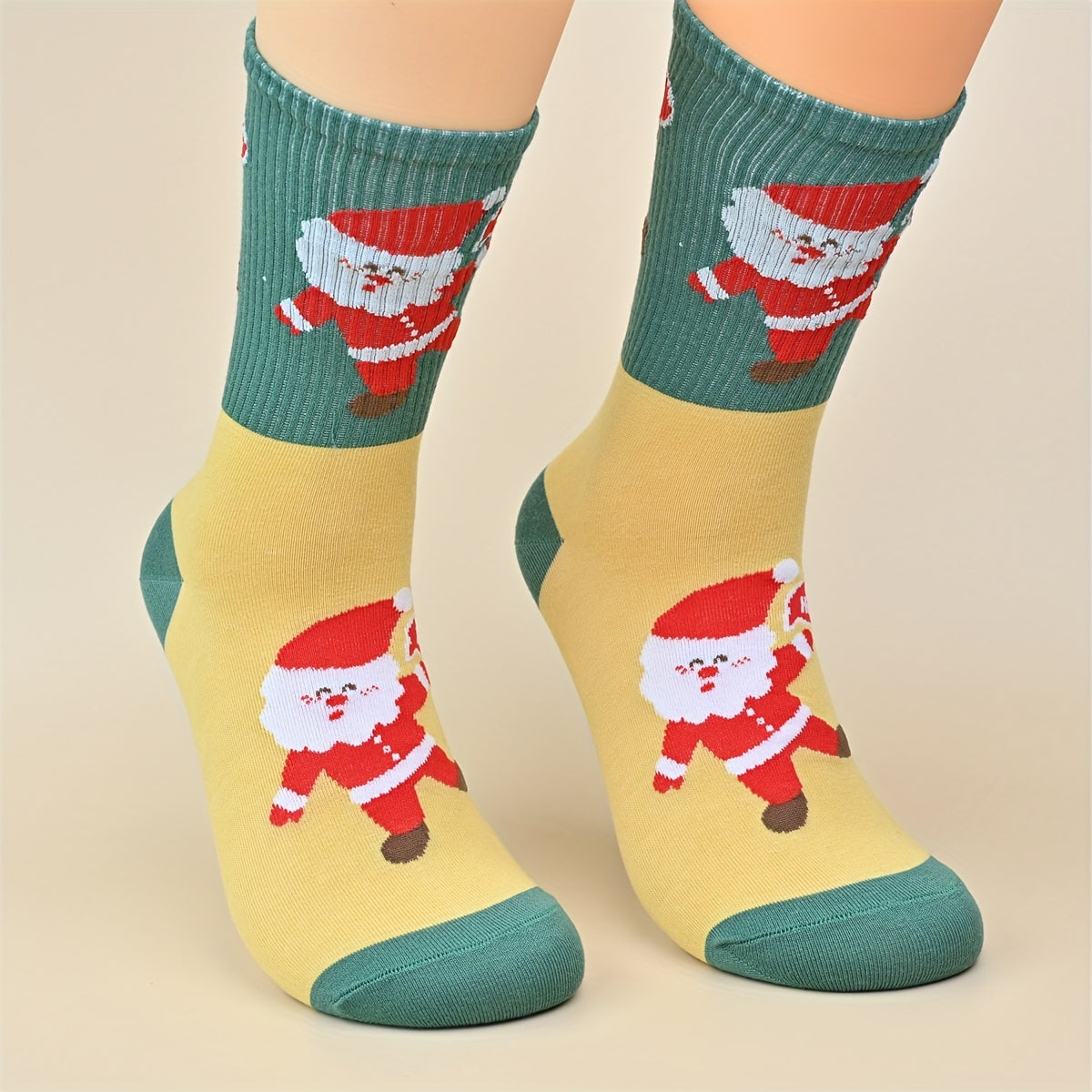 10 Pairs Christmas Print Socks Women's Mid Tube Stockings Hosiery