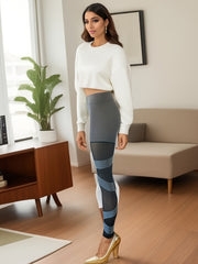 Mesh Stitching Yoga Leggings Quick drying Breathable High Waisted