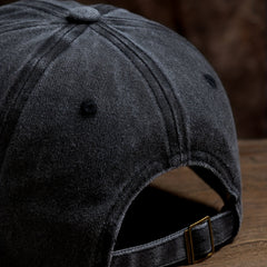 Washed Denim Heart Embroidery Baseball Cap