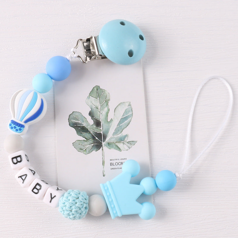 Silicone Hot Air Balloon Pacifier Clip Anti-drop Chain Holder