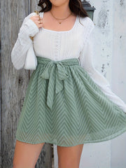  Colorblock Chevron Print Dress With Embroidery