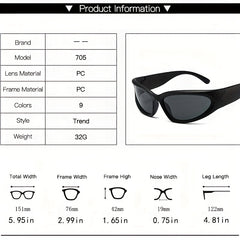 Y2K Wrap Around Sunglasses Mirror Lens UV400