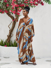  Boho Leopard Print Cover Up Dress