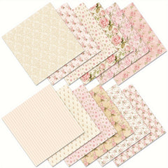 12pcs Flower Series Scrapbook Paper for DIY Photo Album Background