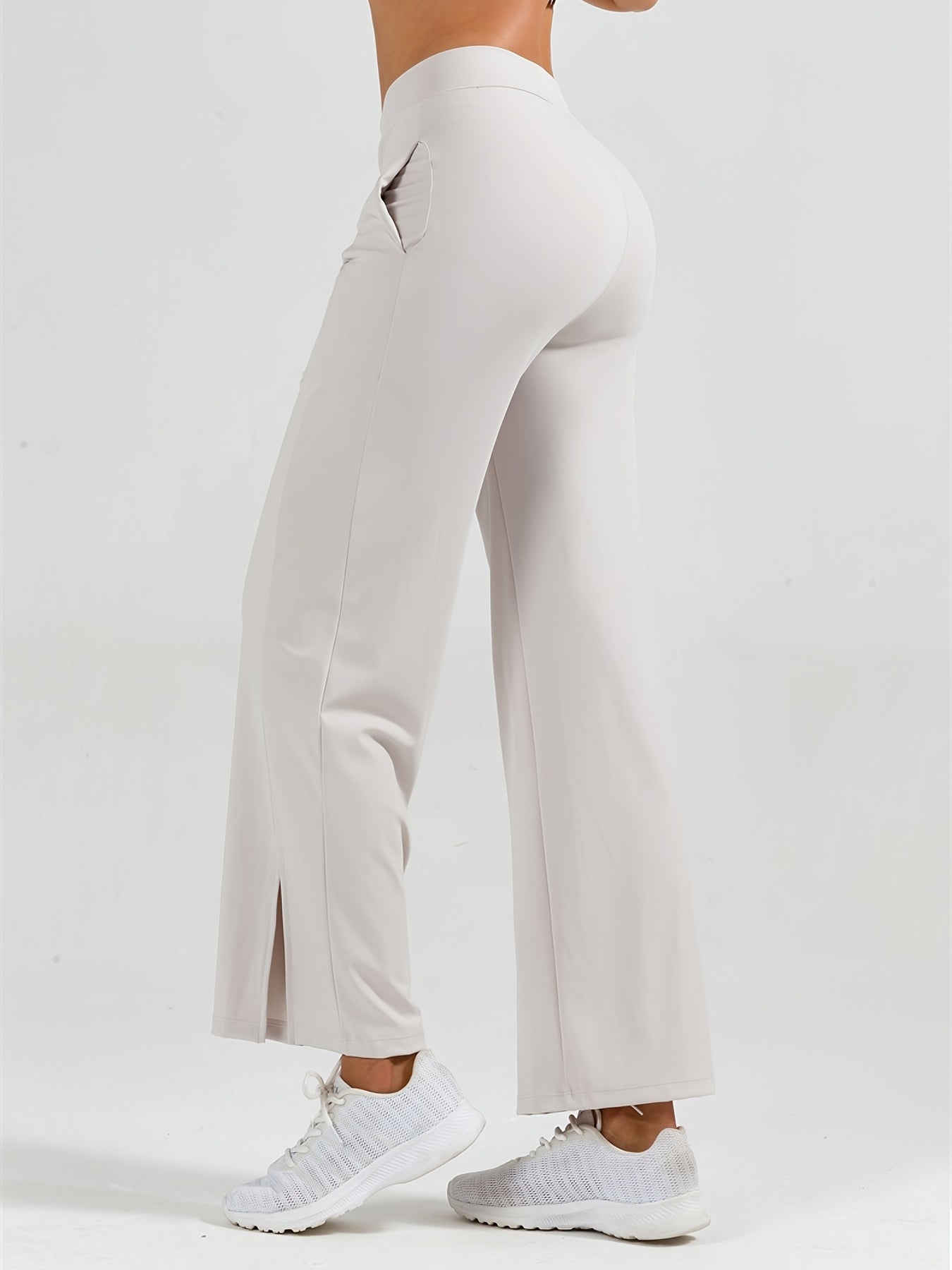 High Waist Wide Leg Sports Pants Stretchy Yoga Fitness Dance Pants