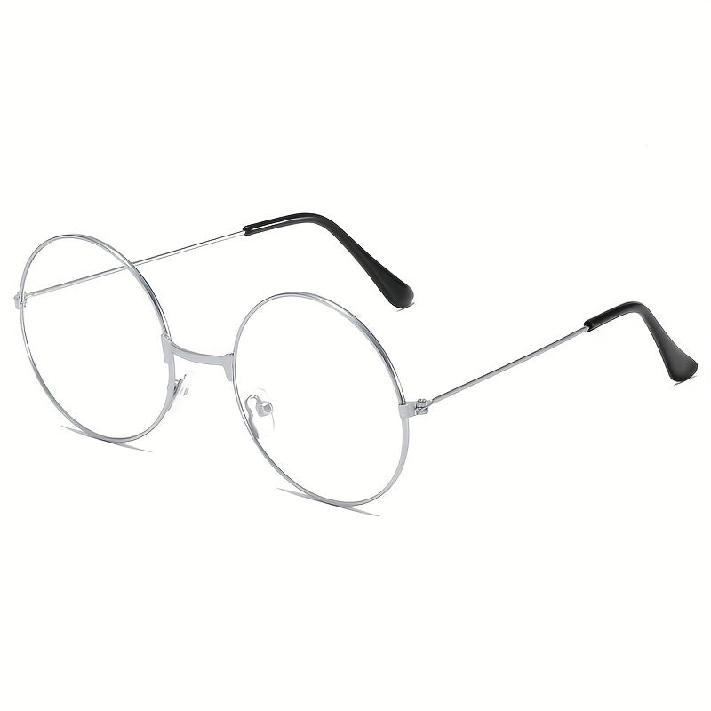 Men's Retro Round Frame Anti Light Glasses Reading Glasses