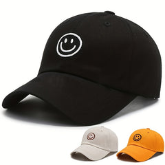 Smiling Face Embroidery Baseball Cap Lightweight Dad Hats