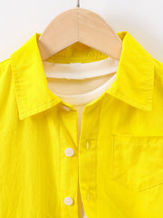 Boys Short Sleeves Shirt Preppy Style For Summer Kids Clothes