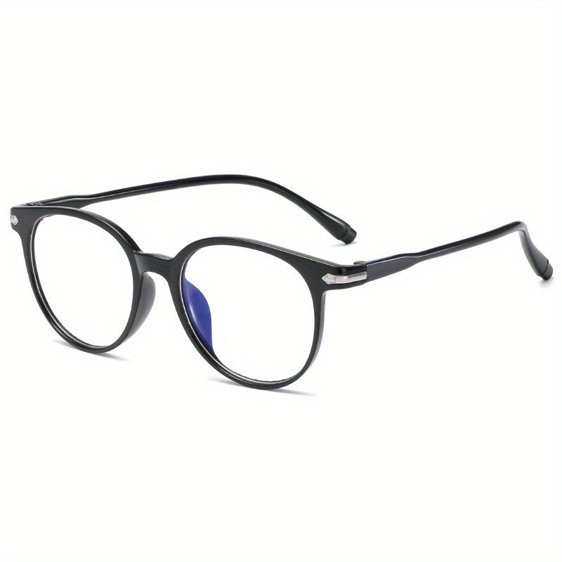 Light Blocking Glasses Jelly Round Frame Clear Lens Computer Glasses