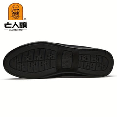 LAORENTOU Men's Leather Slip On Shoes Lightweight Non Slip Casual Shoes