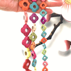 15pcs Turquoise Flower Stone Beads Necklace Bracelet DIY Jewelry Gift